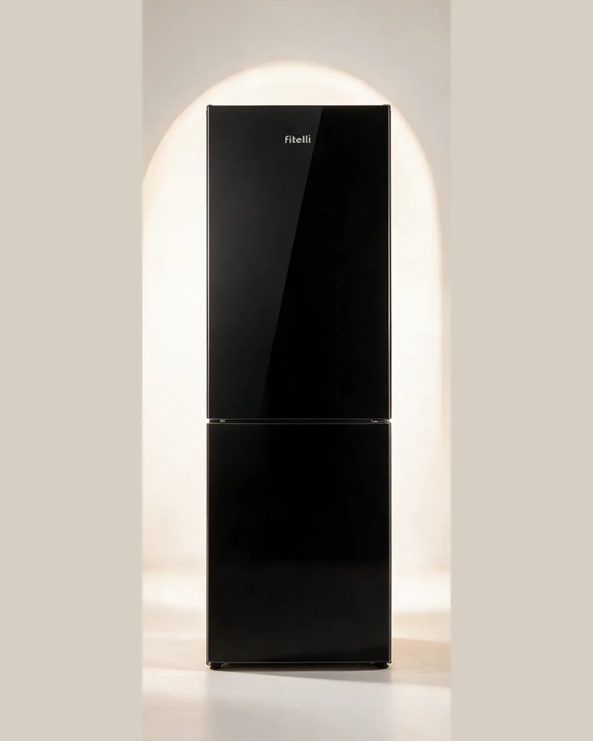 Fitteli koelkast zwart glazendeuren no frost – outlet