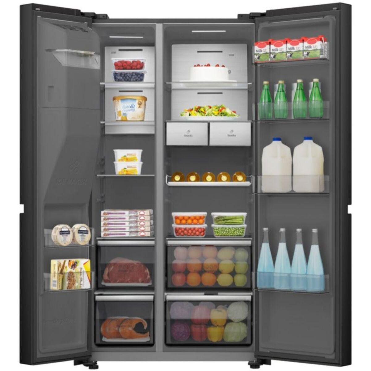 Hisense RS9P628GPFE Amerikaanse Koelkast Zwart – 614 Liter – nieuw