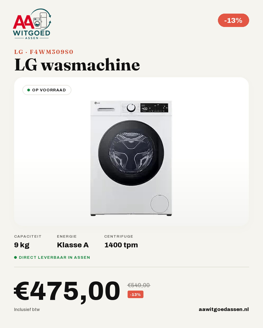 Productcard LG F4WM309S0