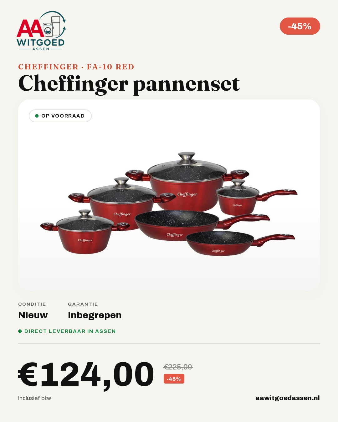 Productcard Cheffinger FA-10 RED