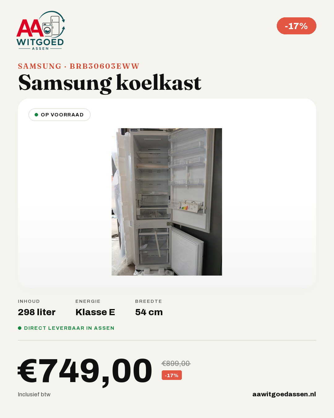 Productcard Samsung BRB30603EWW