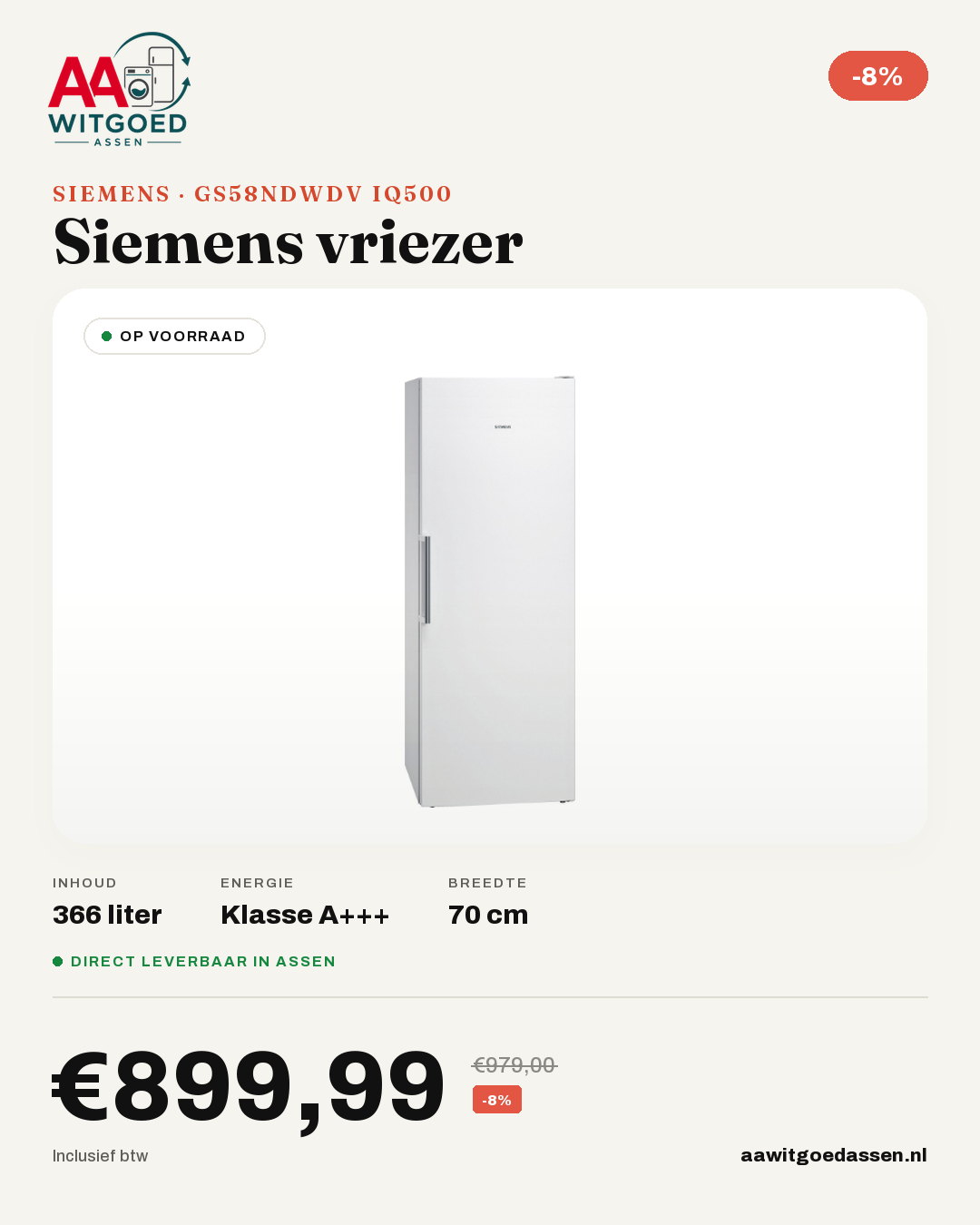 Productcard Siemens GS58NDWDV Iq500
