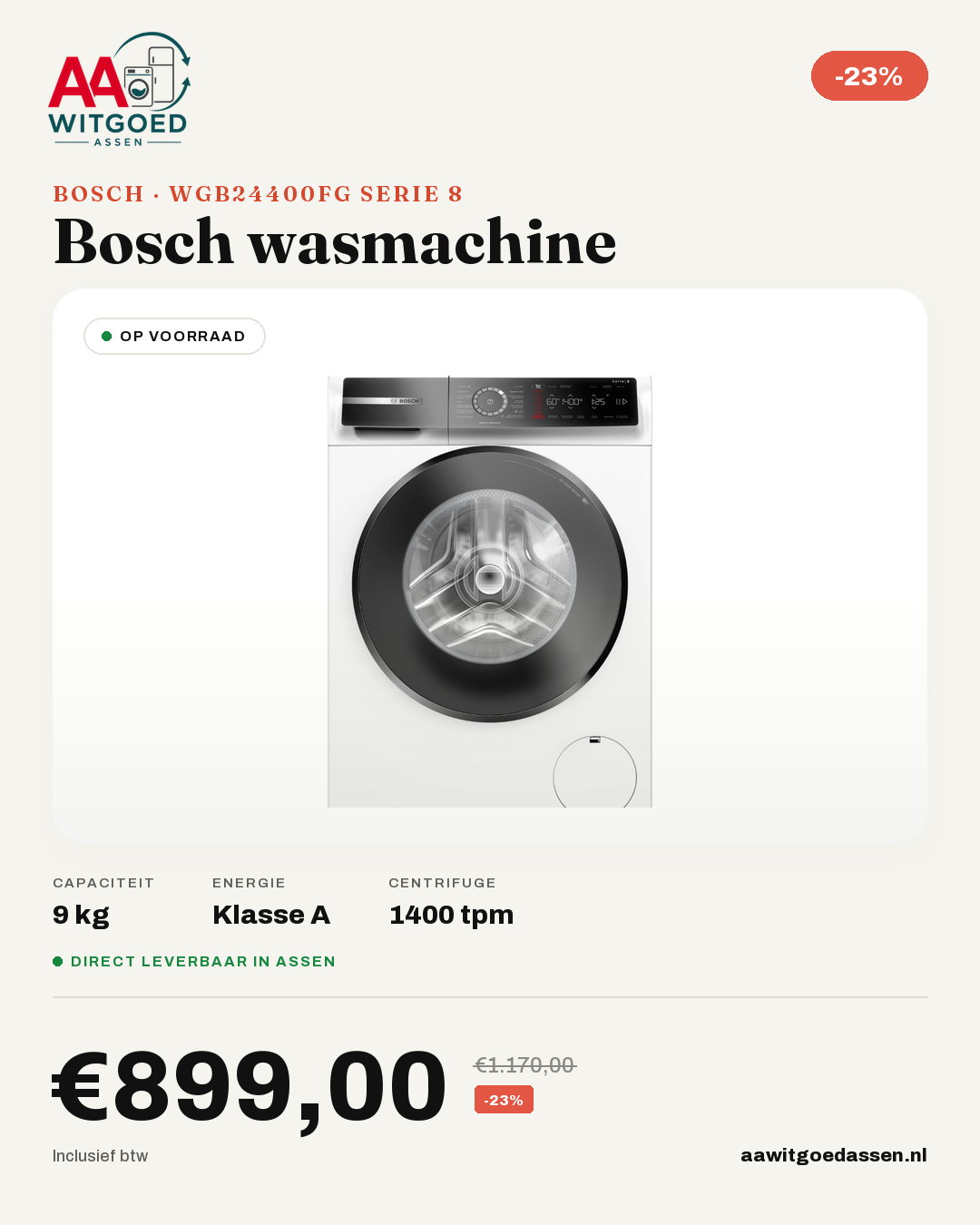 Productcard Bosch WGB24400FG Serie 8