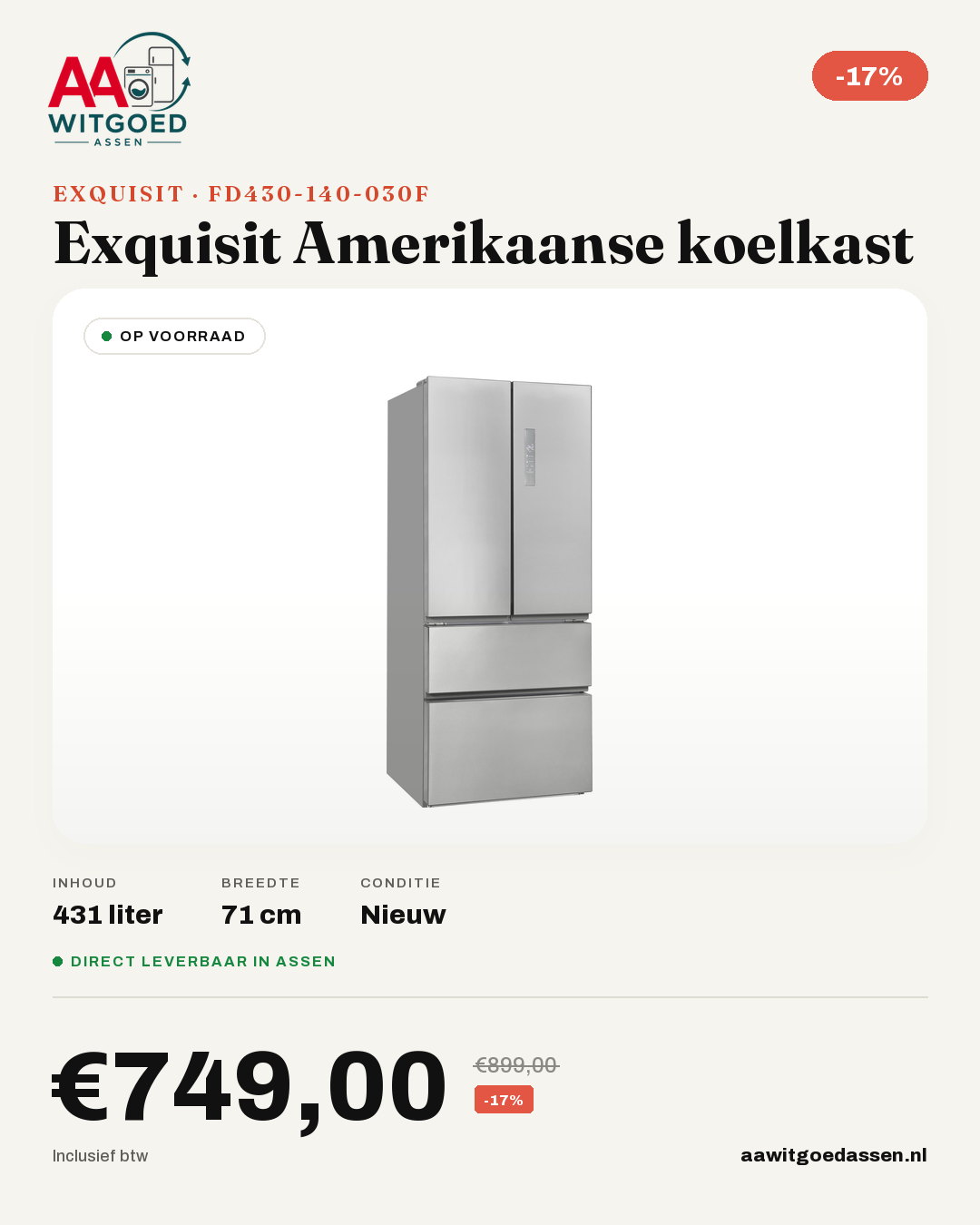 Productcard Exquisit FD430-140-030F