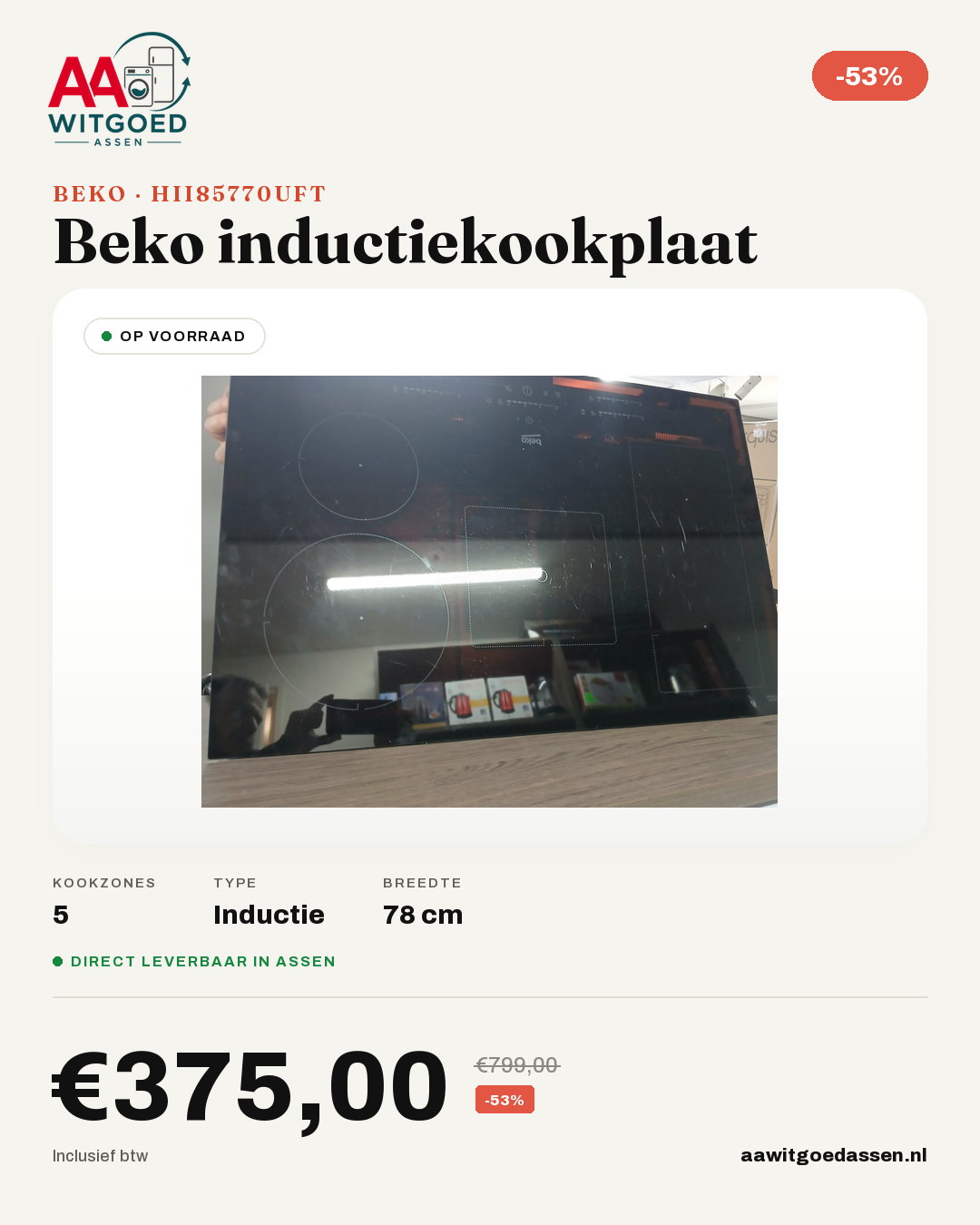 Productcard Beko HII85770UFT
