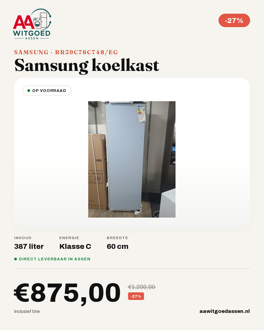 Productcard Samsung RR39C76C748/EG
