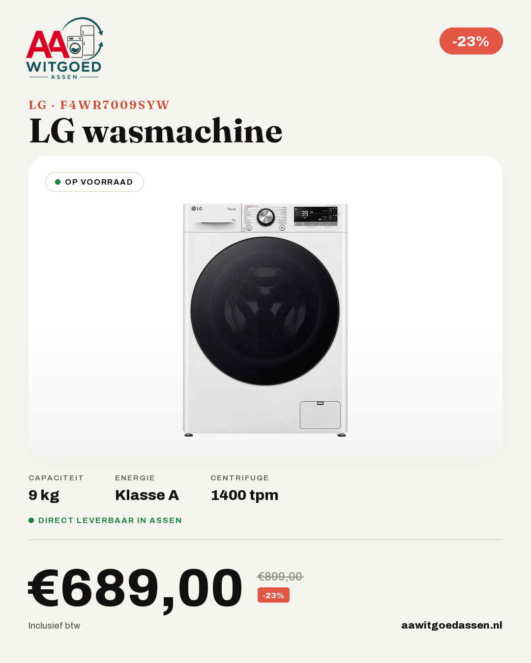 Productcard LG F4WR7009SyW