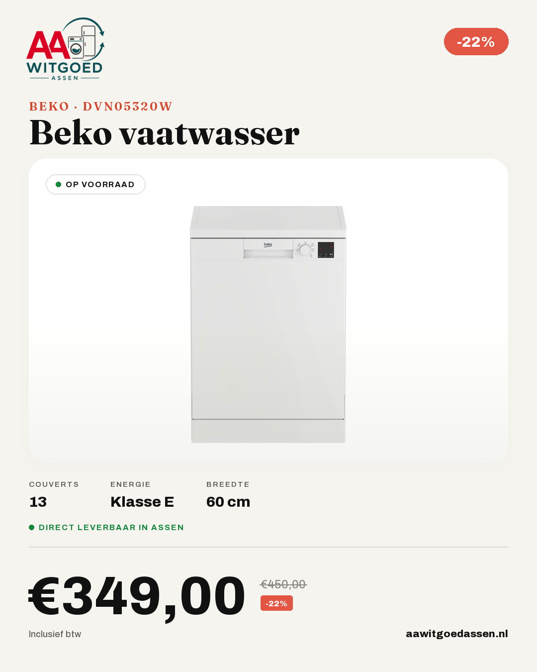 Productcard Beko DVN05320W