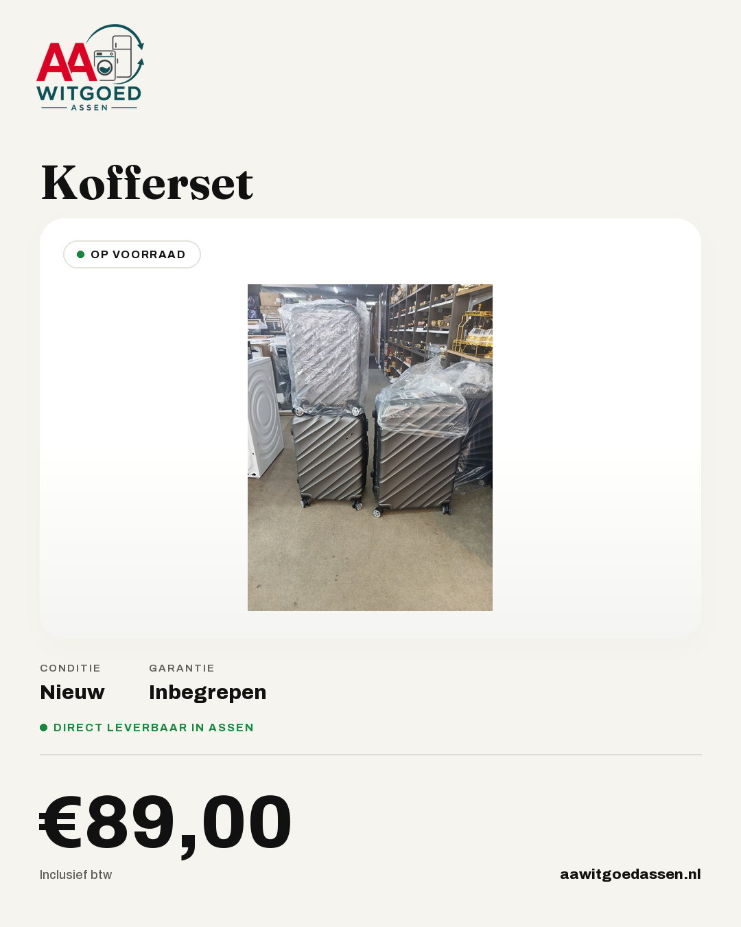 Productcard Kofferset 3 Delig TSA Kofferslot