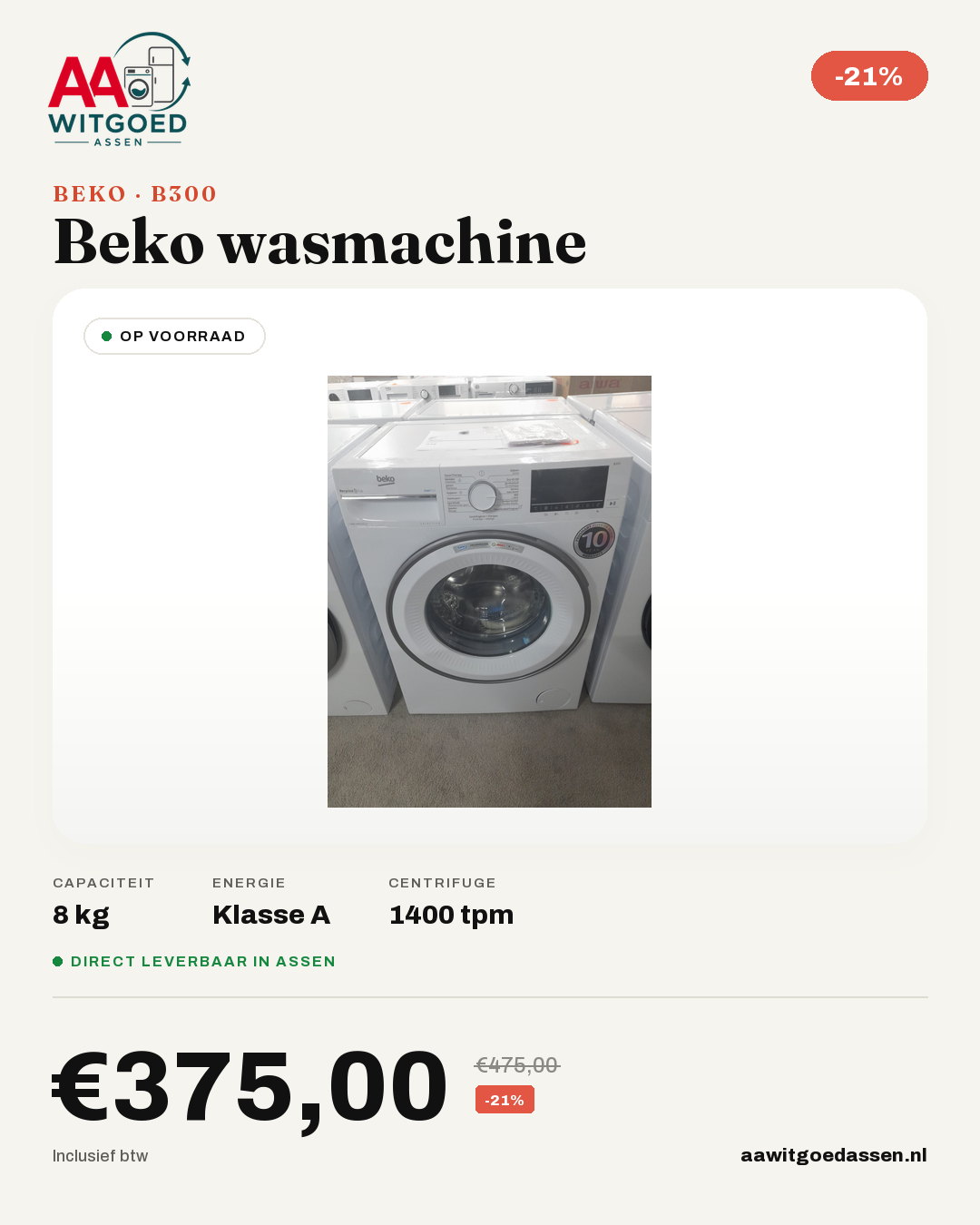 Productcard Beko B300
