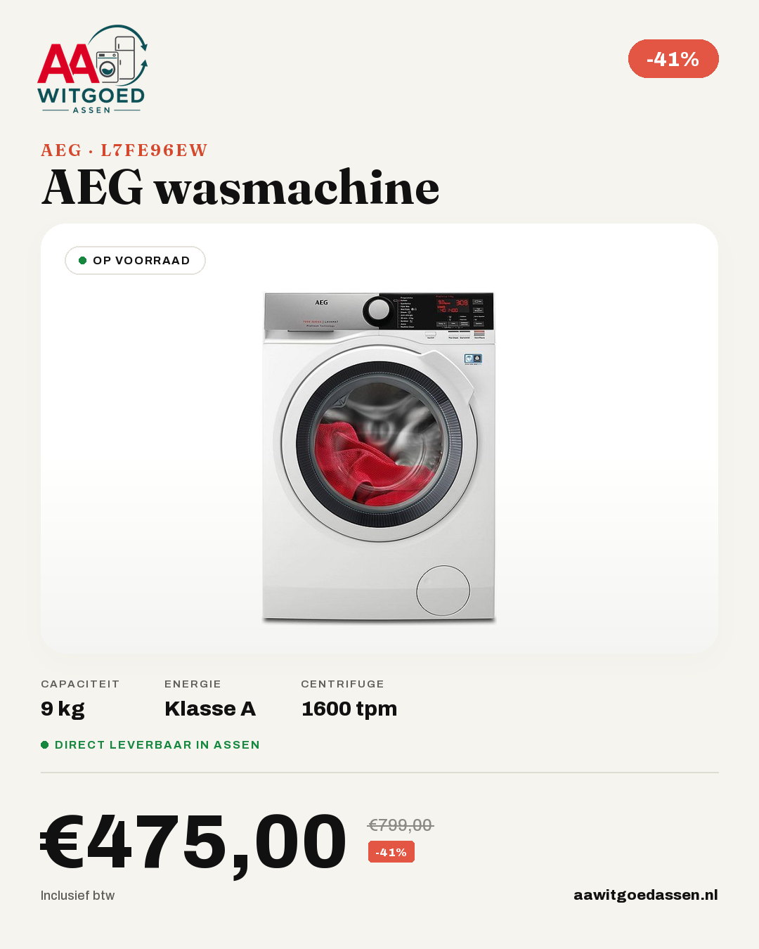 Productcard AEG L7FE96EW