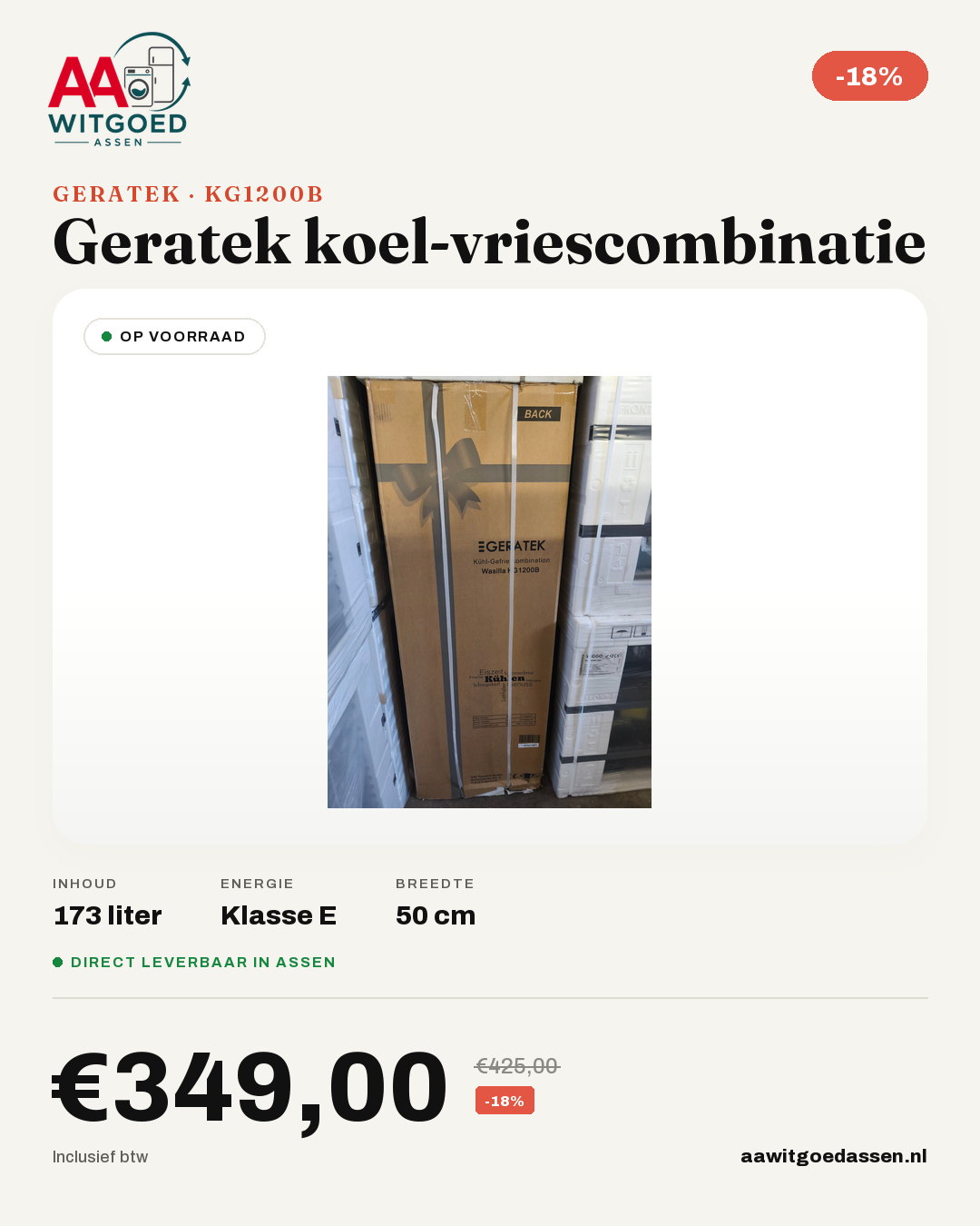 Productcard Geratek KG1200B