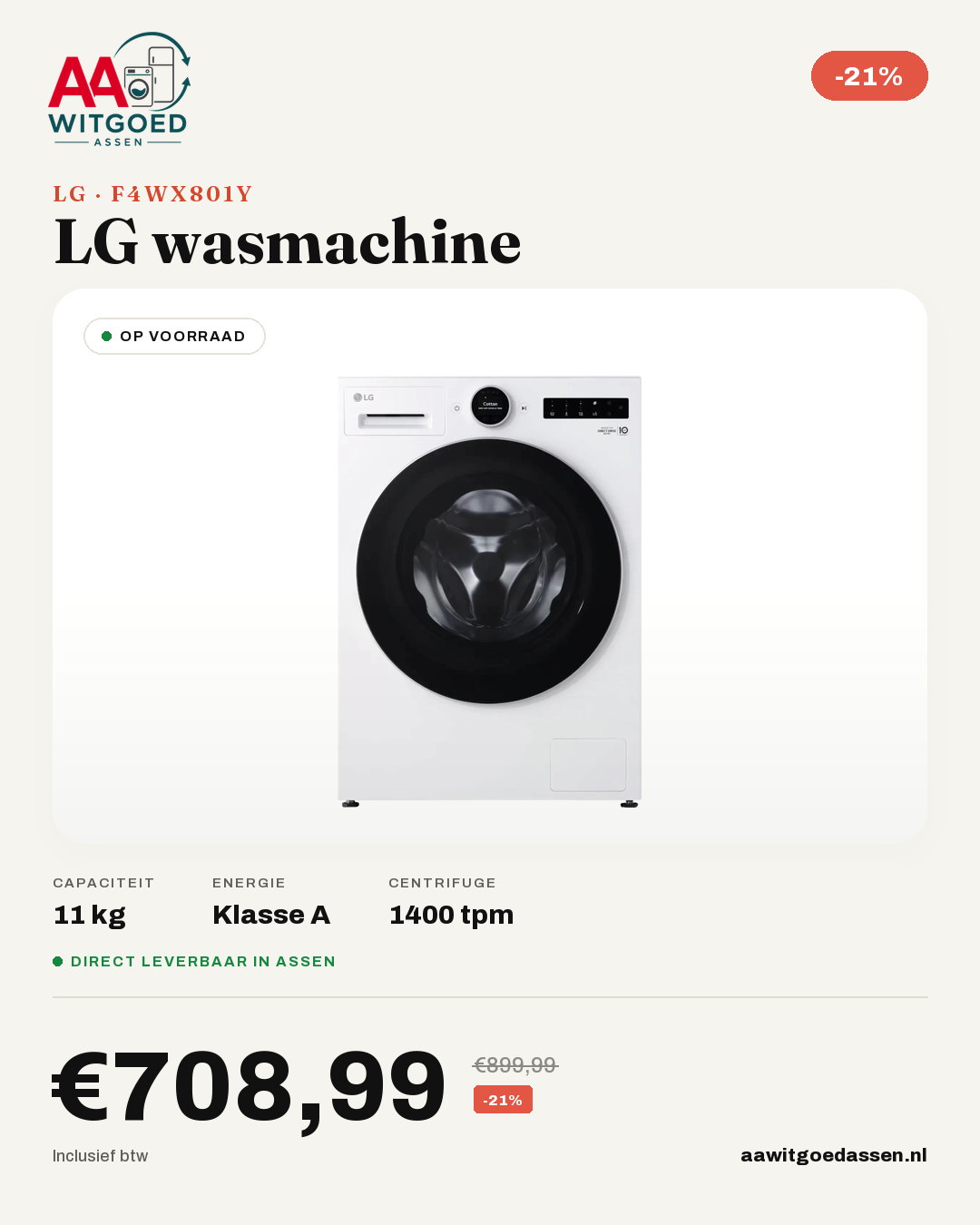 Productcard LG F4WX801Y