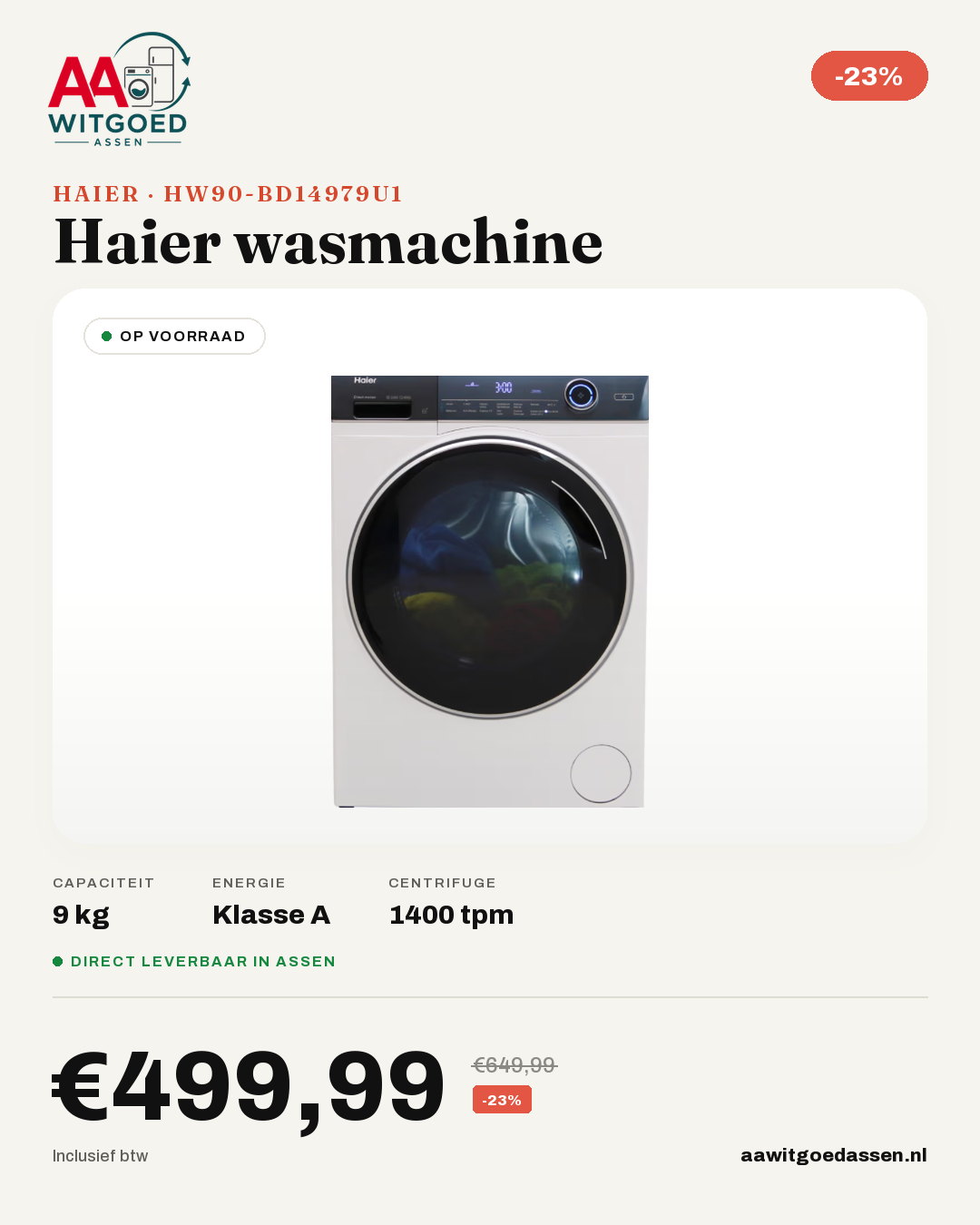 Productcard Haier HW90-BD14979U1