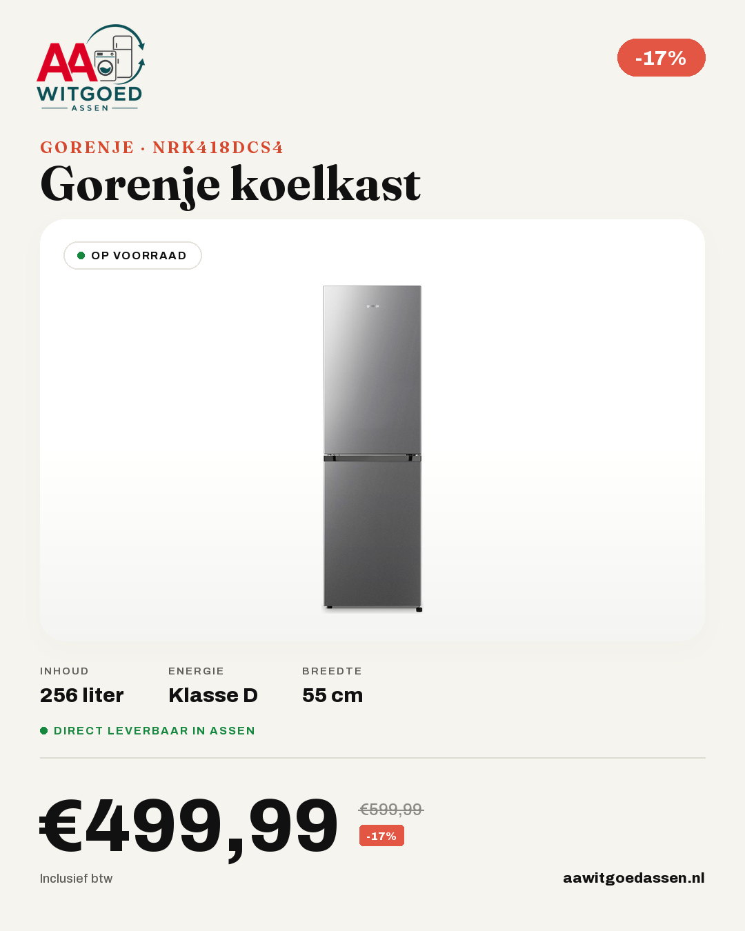 Productcard Gorenje NRK418DCS4