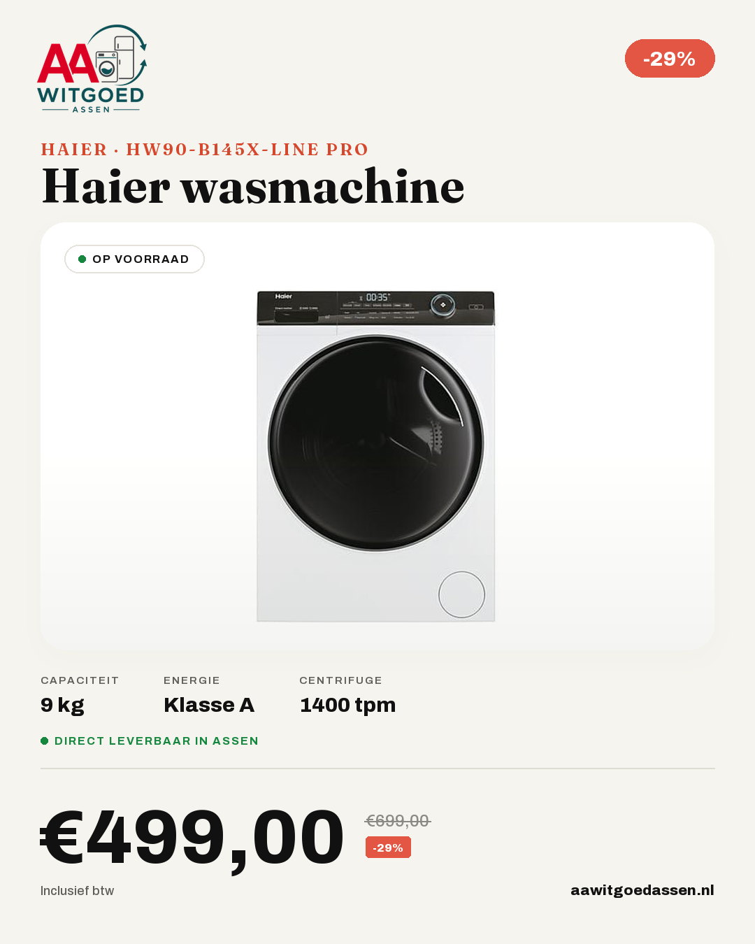 Productcard Haier HW90-B145X-LINE Pro