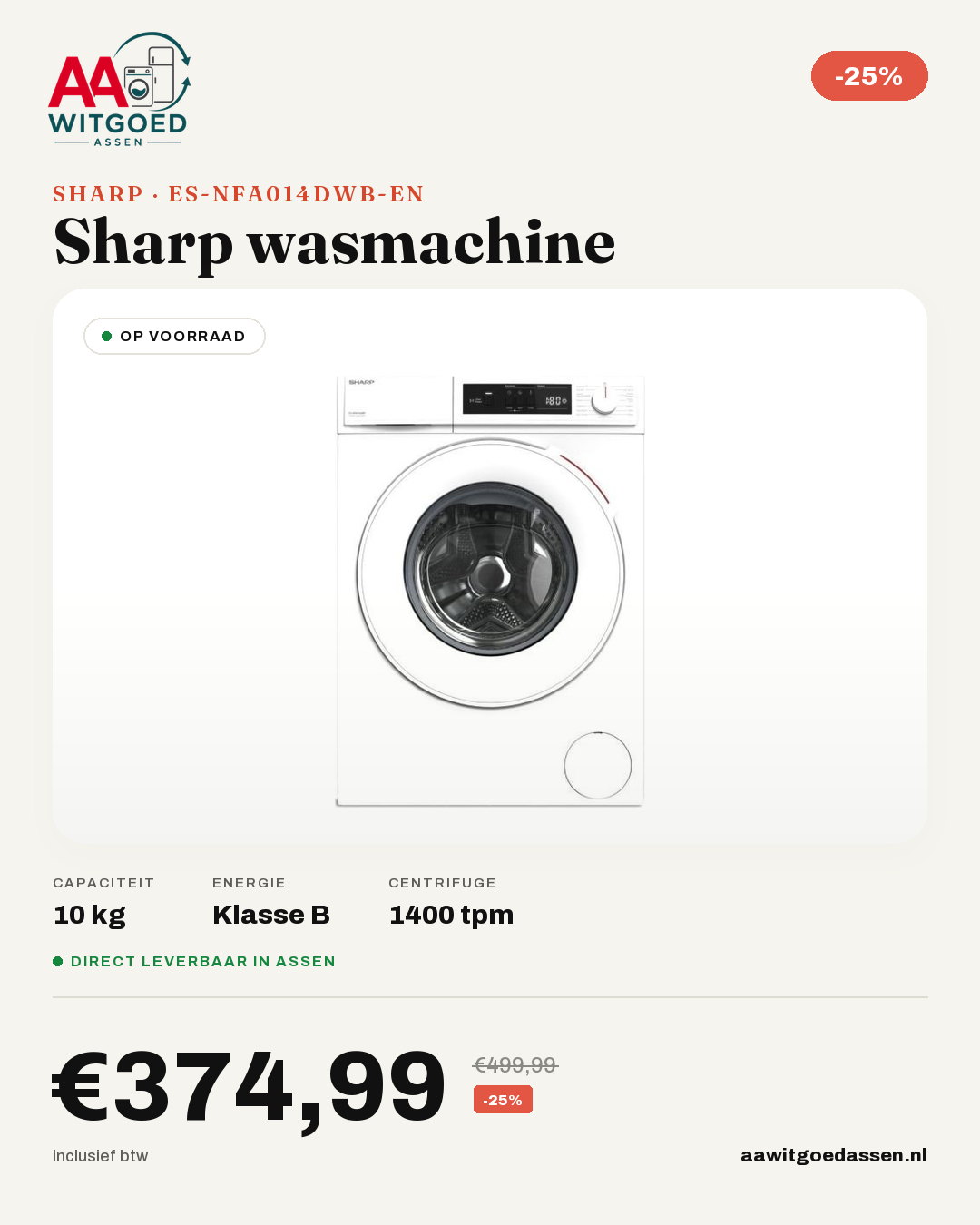 Productcard Sharp ES-NFA014DWB-EN
