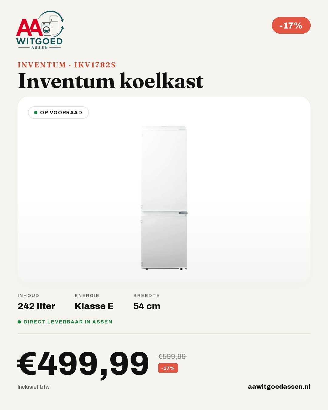 Productcard Inventum IKV1782S