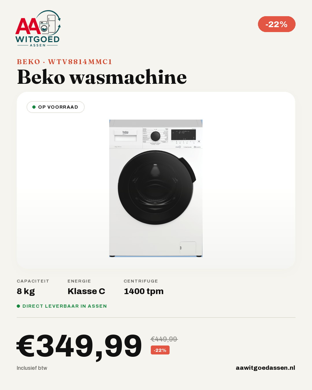 Productcard Beko WTV8814MMC1