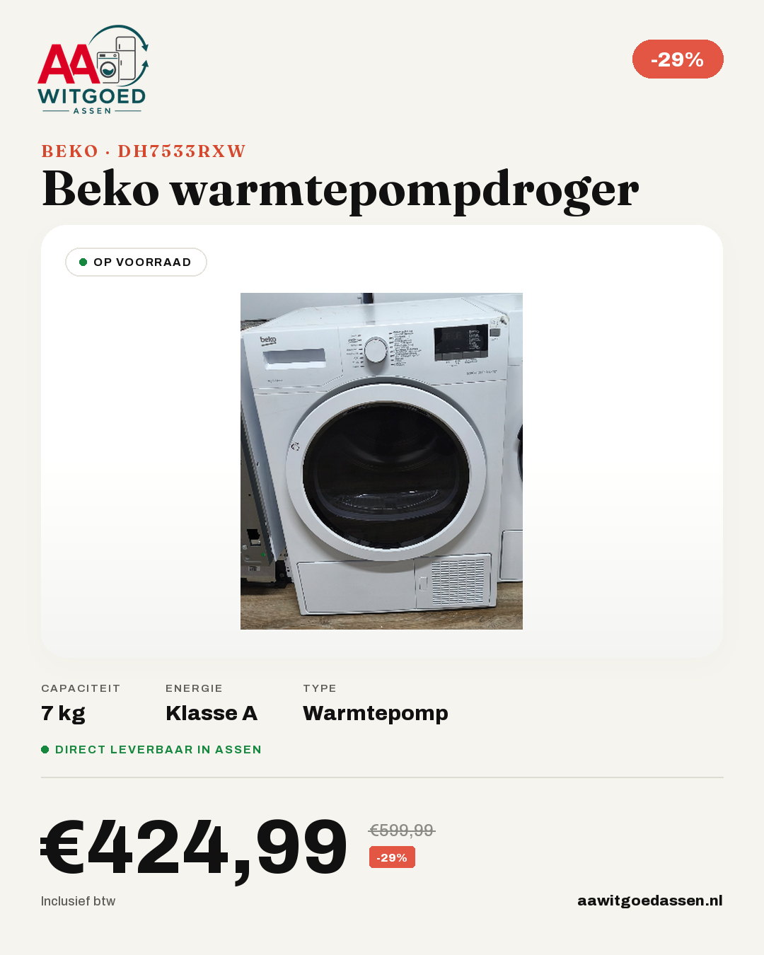 Productcard Beko DH7533RXW