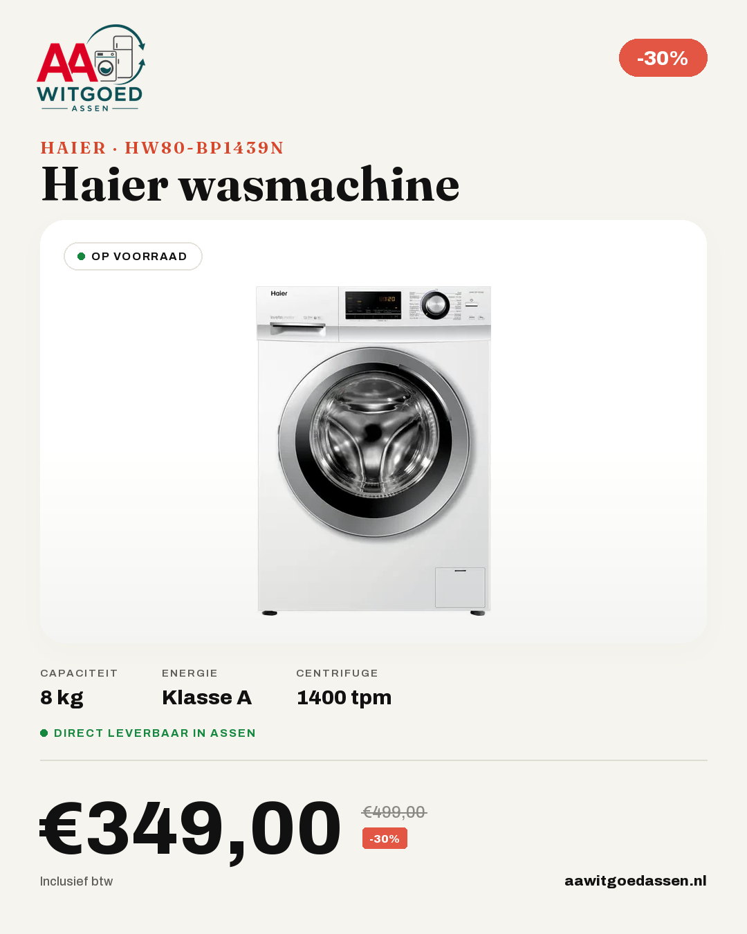 Productcard Haier HW80-BP1439N