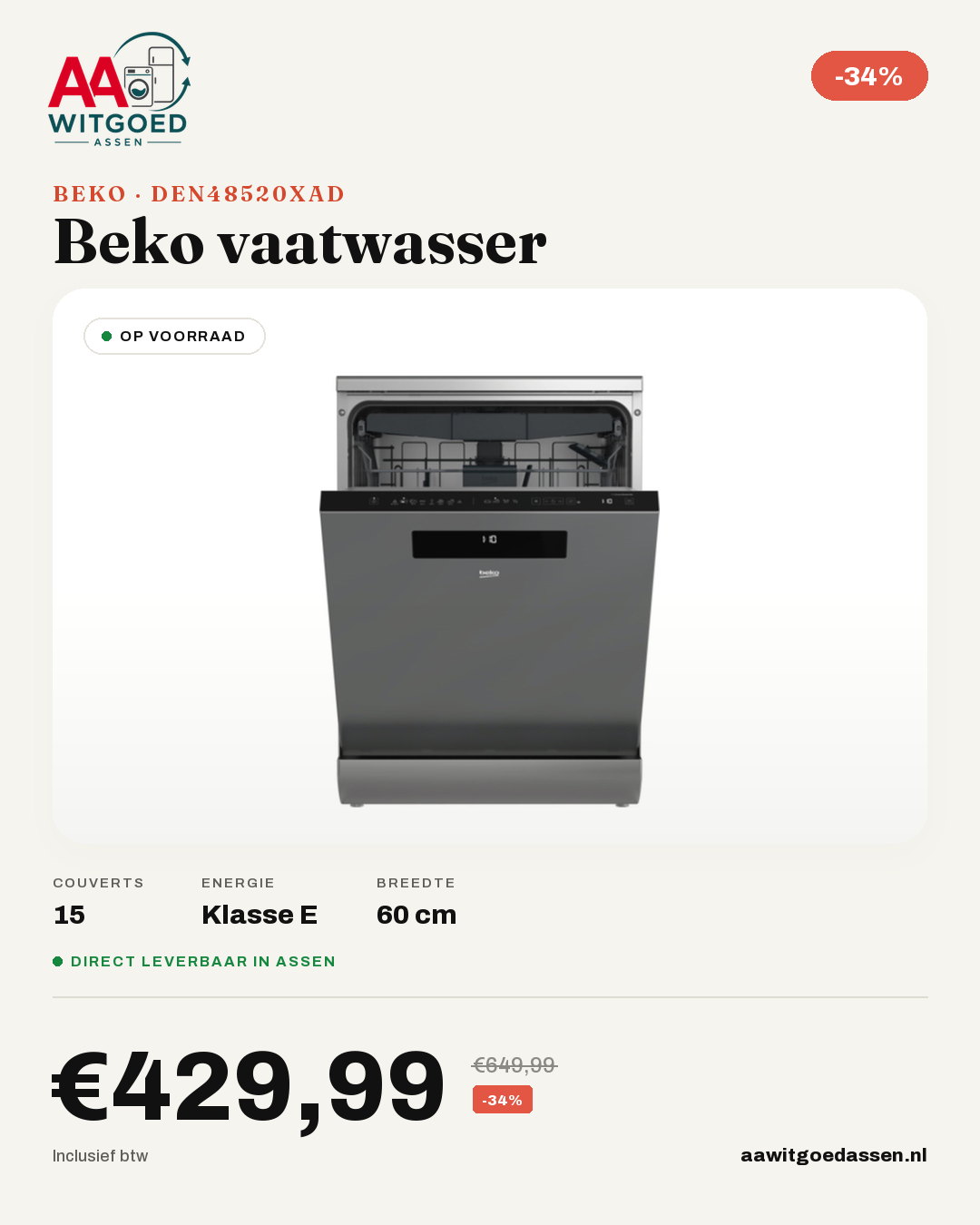 Productcard Beko DEN48520XAD
