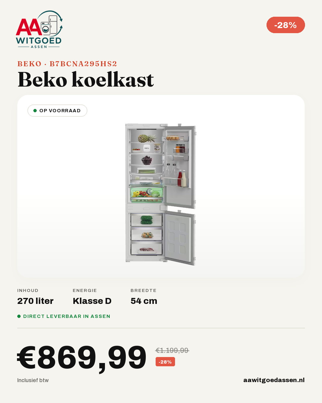 Productcard Beko B7BCNA295HS2
