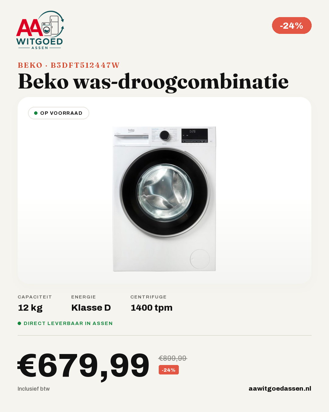 Productcard Beko B3DFT512447W