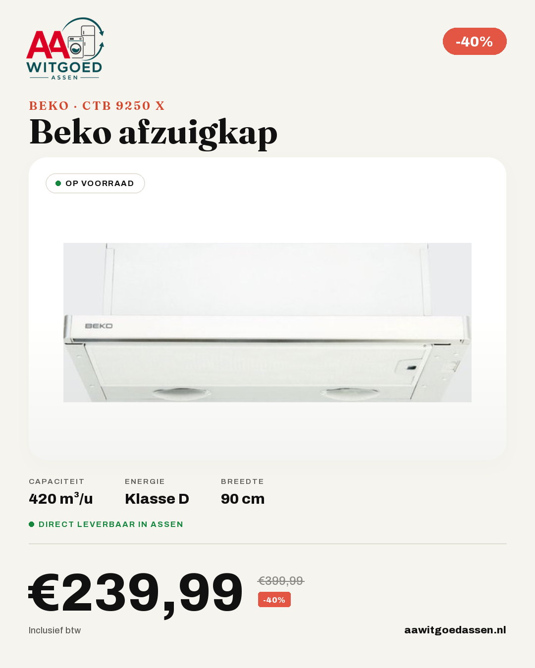 Productcard Beko CTB 9250 X