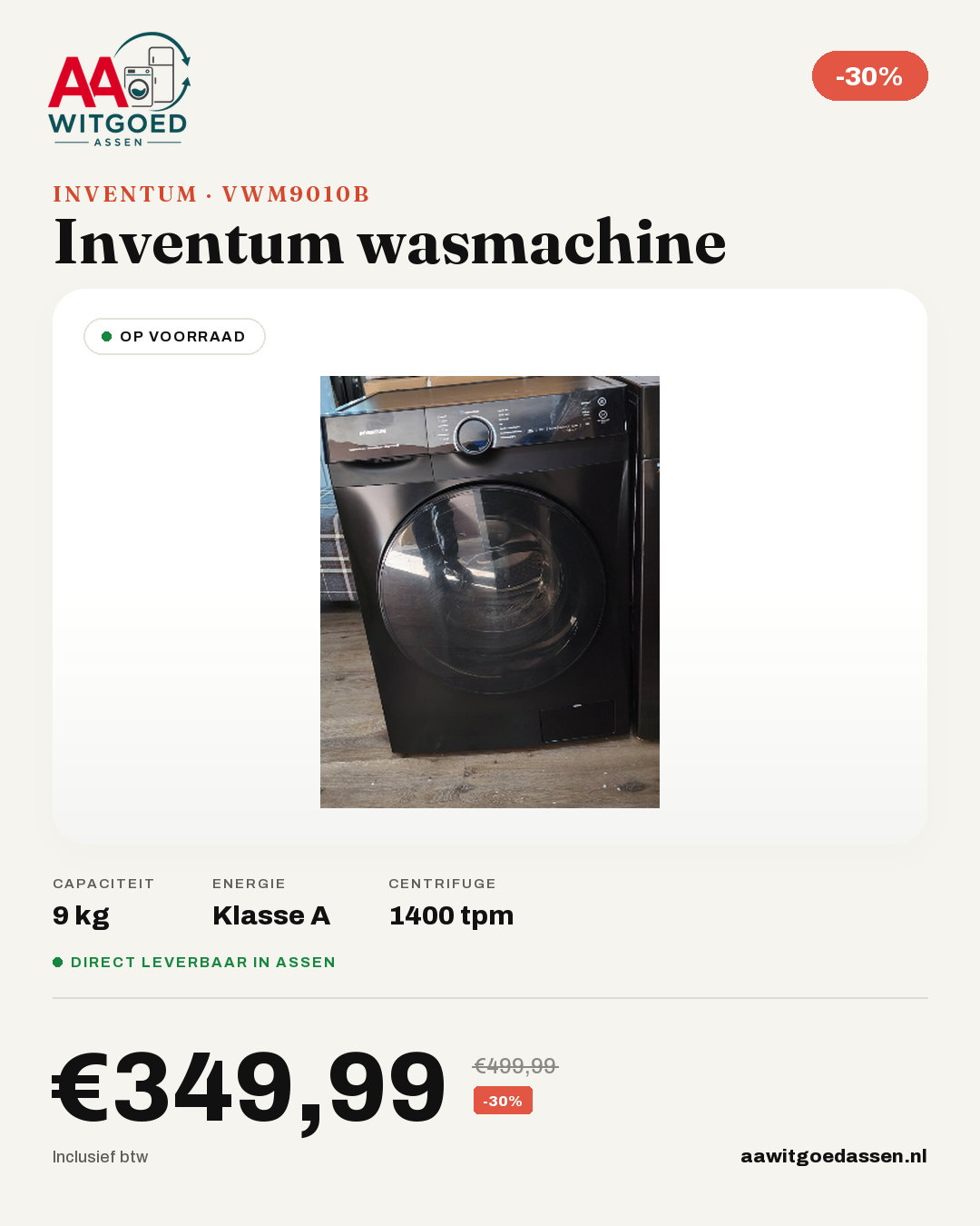 Productcard Inventum VWM9010B