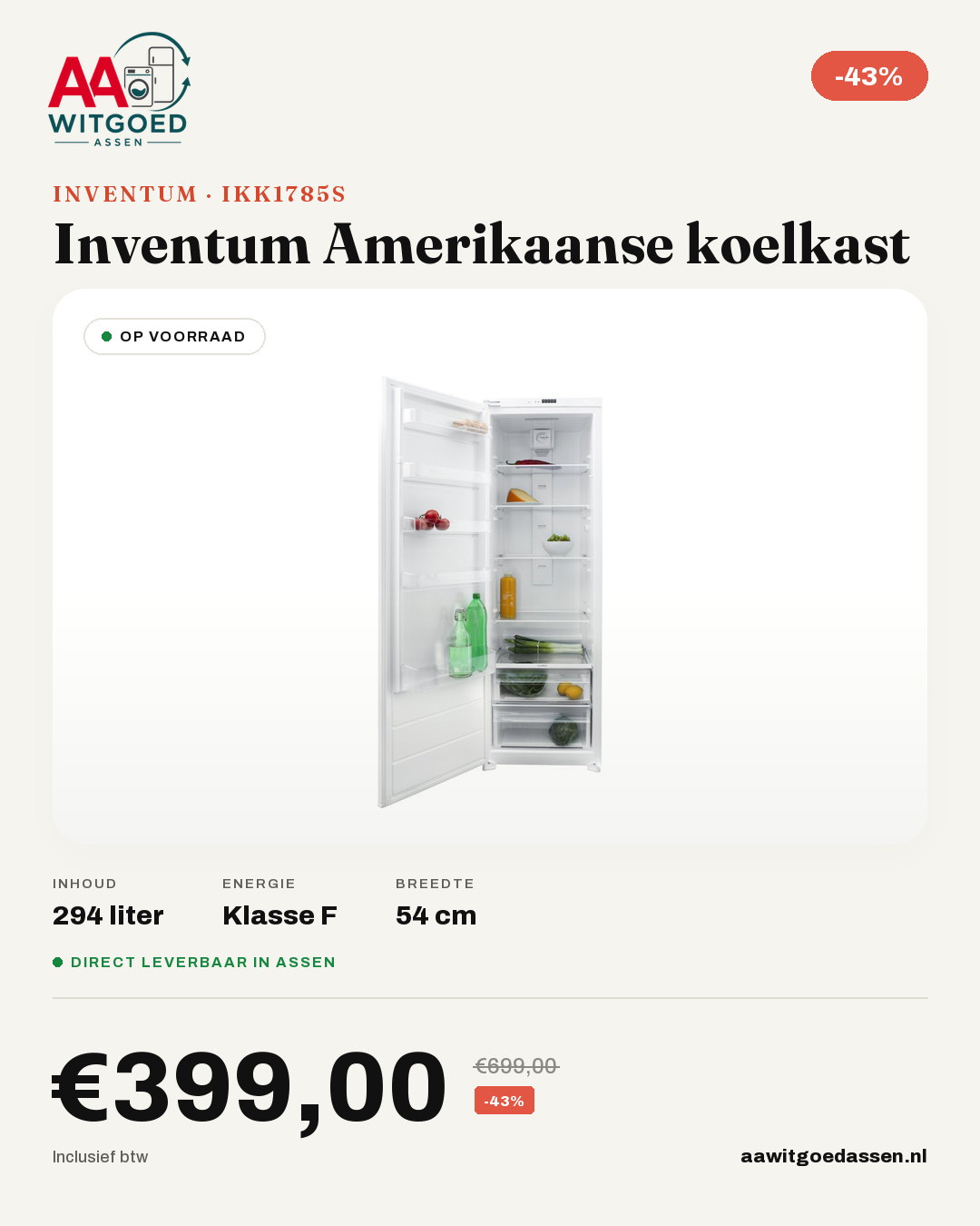 Productcard Inventum IKK1785S