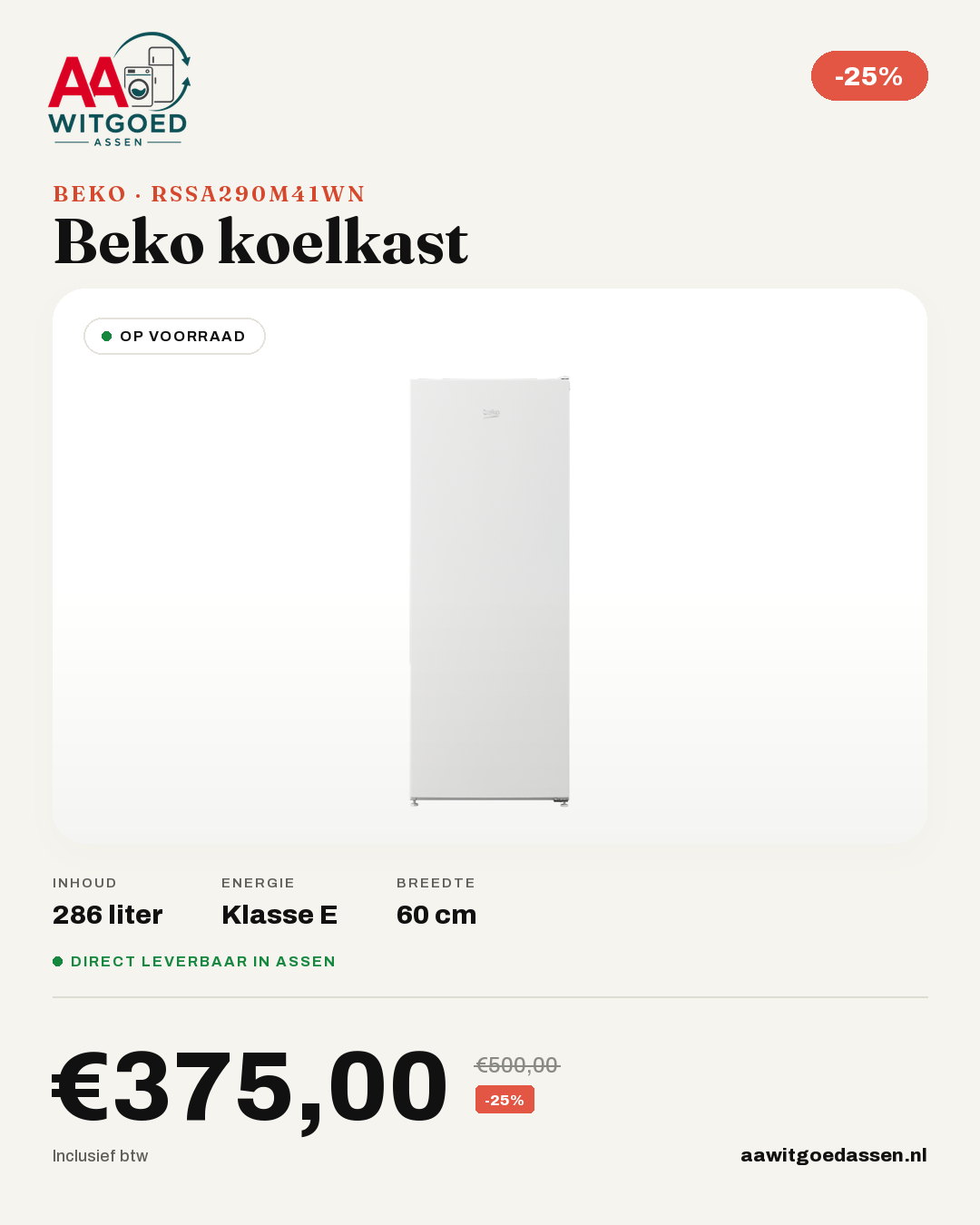 Productcard Beko RSSA290M41WN