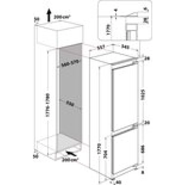 Bauknecht KGITN 18F2 M Inbouw koel-vriescombinatie 177cm outlet