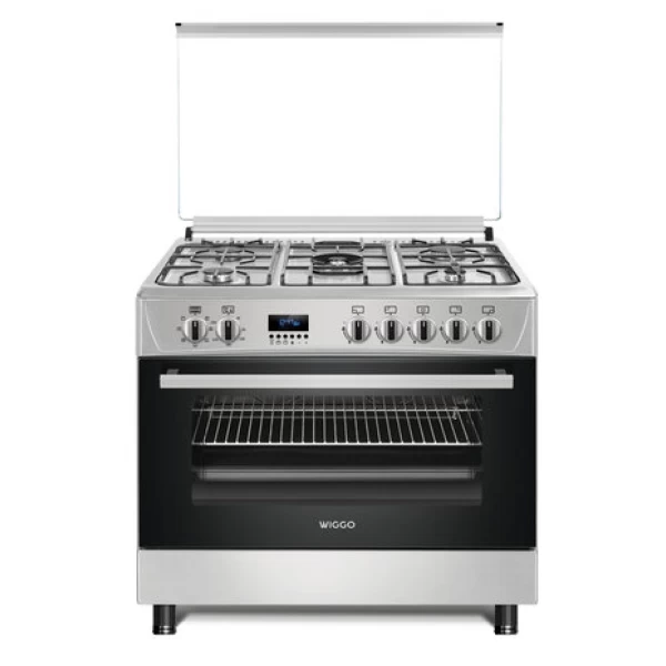 Wiggo WO-E909R(XX) - Serie 9 - 90 cm - Gasfornuis - 5 kookzones - RVS -Nieuw 5 jaar garantie