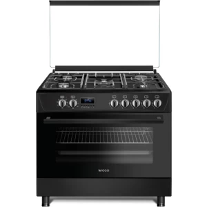 Wiggo WO-E909R(BB) - Serie 9 - 90 cm - Gasfornuis - 5 kookzones - Zwart -Niuew 5 jaar garantie
