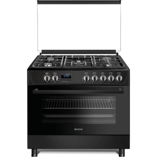 Wiggo WO-E909R(BB) - Serie 9 - 90 cm - Gasfornuis - 5 kookzones - Zwart -Niuew 5 jaar garantie