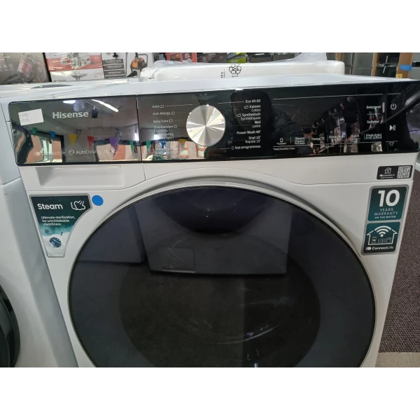 Hisense 5S Serie WF5S1045BW - Wasmachine met Energielabel A - 10,5kg - Auto dosing - 72dB (A) - Steam Wash -1400 toeren - Power Wash 49' - Connectlife OUTLET