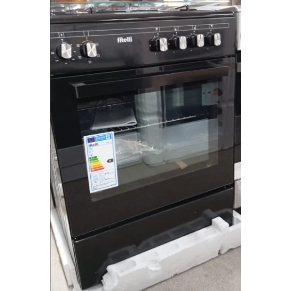 Fitelli FG6001ZW, Zwart Gasfornuis 60CM