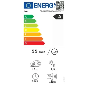 BDIN38560C BEKO Volledig geintegreerde vaatwasser outlet