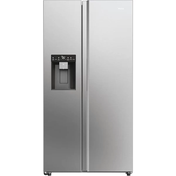 Haier HSW59F18DIMM Amerikaanse koelkast Vrijstaand 601 l D Platina, Roestvrijstaal
