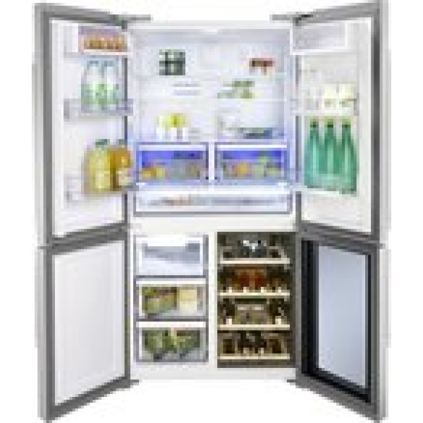 Beko GN1416220CX - Amerikaanse koelkast - met wijnkast