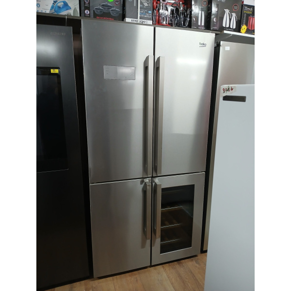 Beko GN1416220CX - Amerikaanse koelkast - met wijnkast