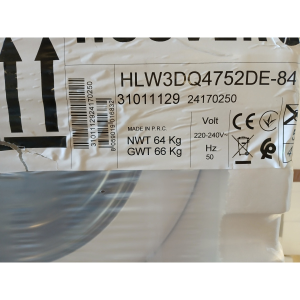 HOOVER HLW3DQ4752DE-84 Wasdroogcombinatie (7 kg / 5 kg, 1351 U/Min.)