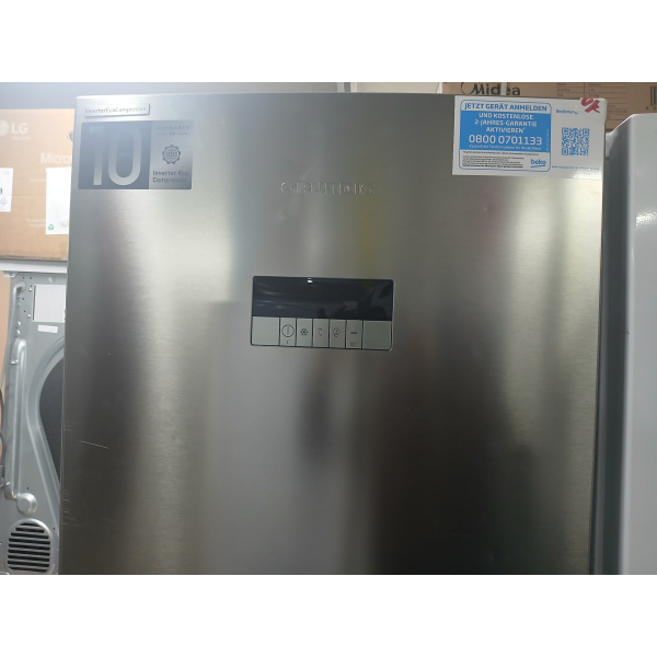 Grundig GFN13840XN Vrieskast | No Frost | Vrijstaand | 185 x 59,5 cm | RVS Inox | 282 Liter | Label E