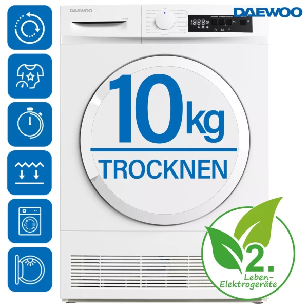 DAEWOO condensdroger 10 kg DrumLight LED-display