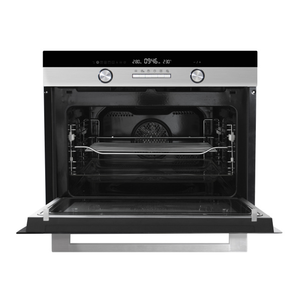 Inventum IMC6150RK - Inbouw combi-oven - Hetelucht - Magnetron - Grill - 50 liter - 45 cm hoog - Tot 250 graden - Zwart/RVS