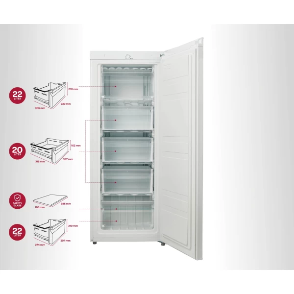 Vriezer - 160 liter - 142 cm hoog - Wit