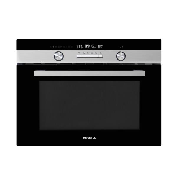 Inventum IMC6150RK - Inbouw combi-oven - Hetelucht - Magnetron - Grill - 50 liter - 45 cm hoog - Tot 250 graden - Zwart/RVS