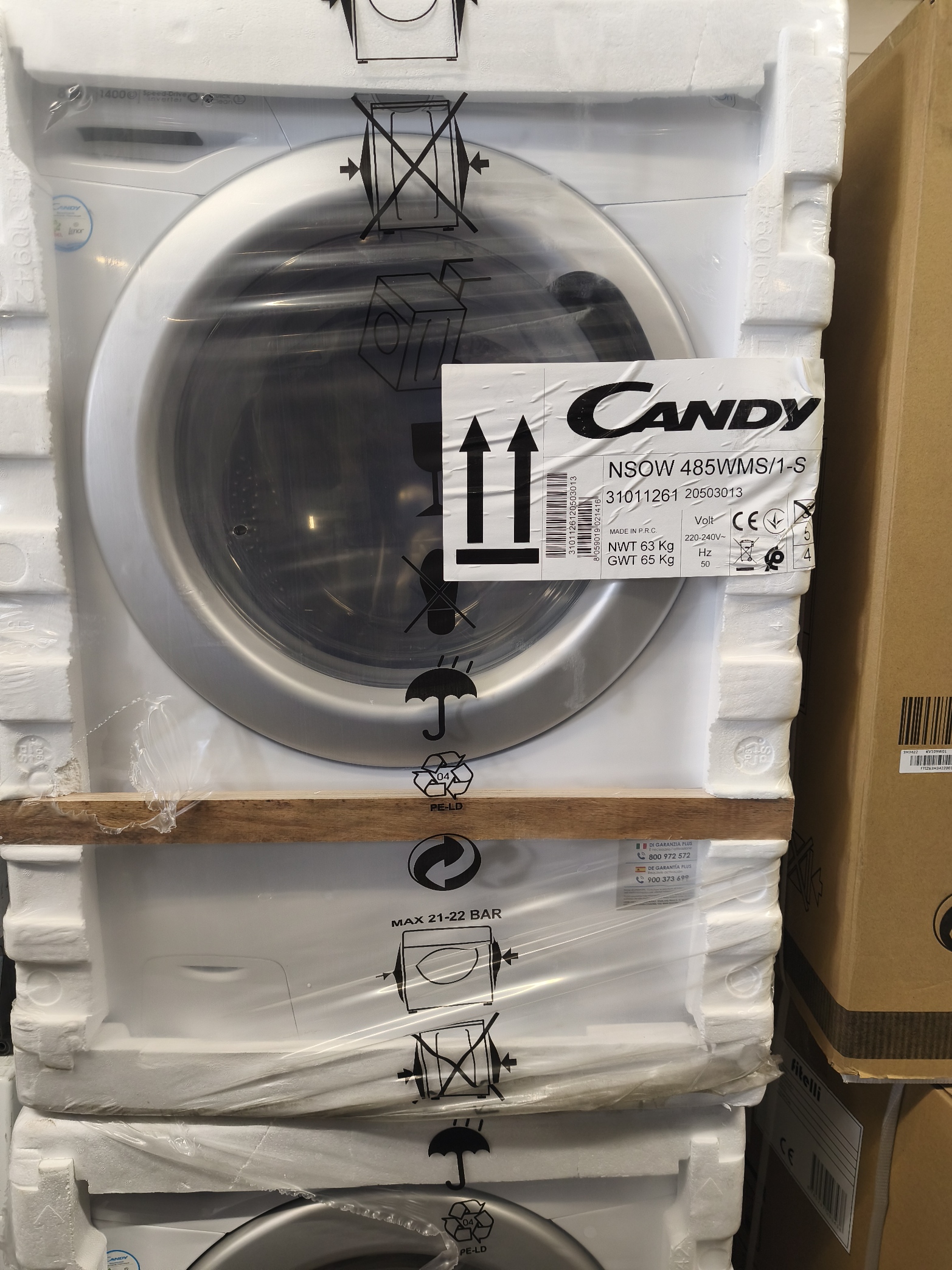 candy wasdroog-combinatie nsow485wms/1-S smart touch