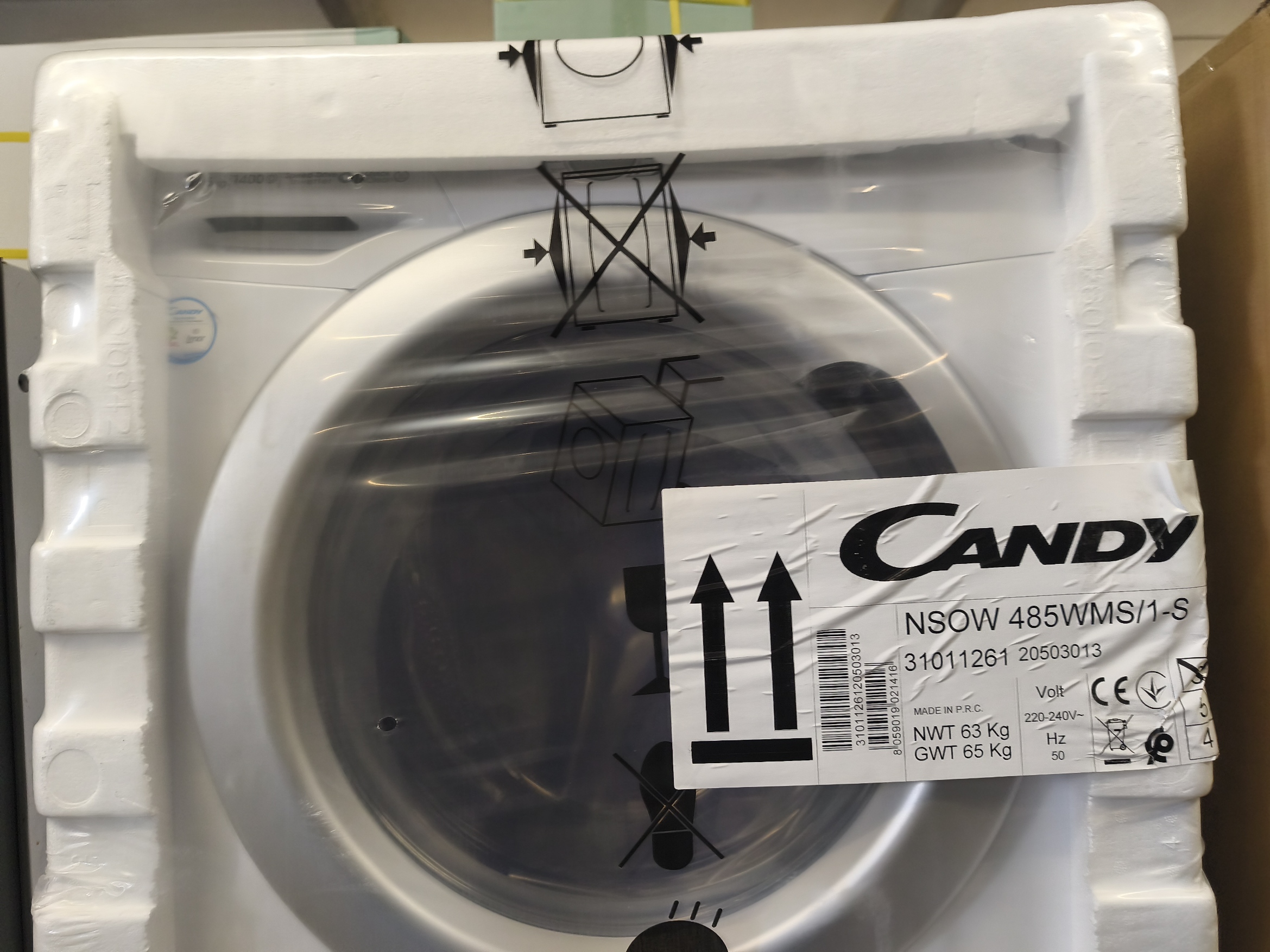 candy wasdroog-combinatie nsow485wms/1-S smart touch